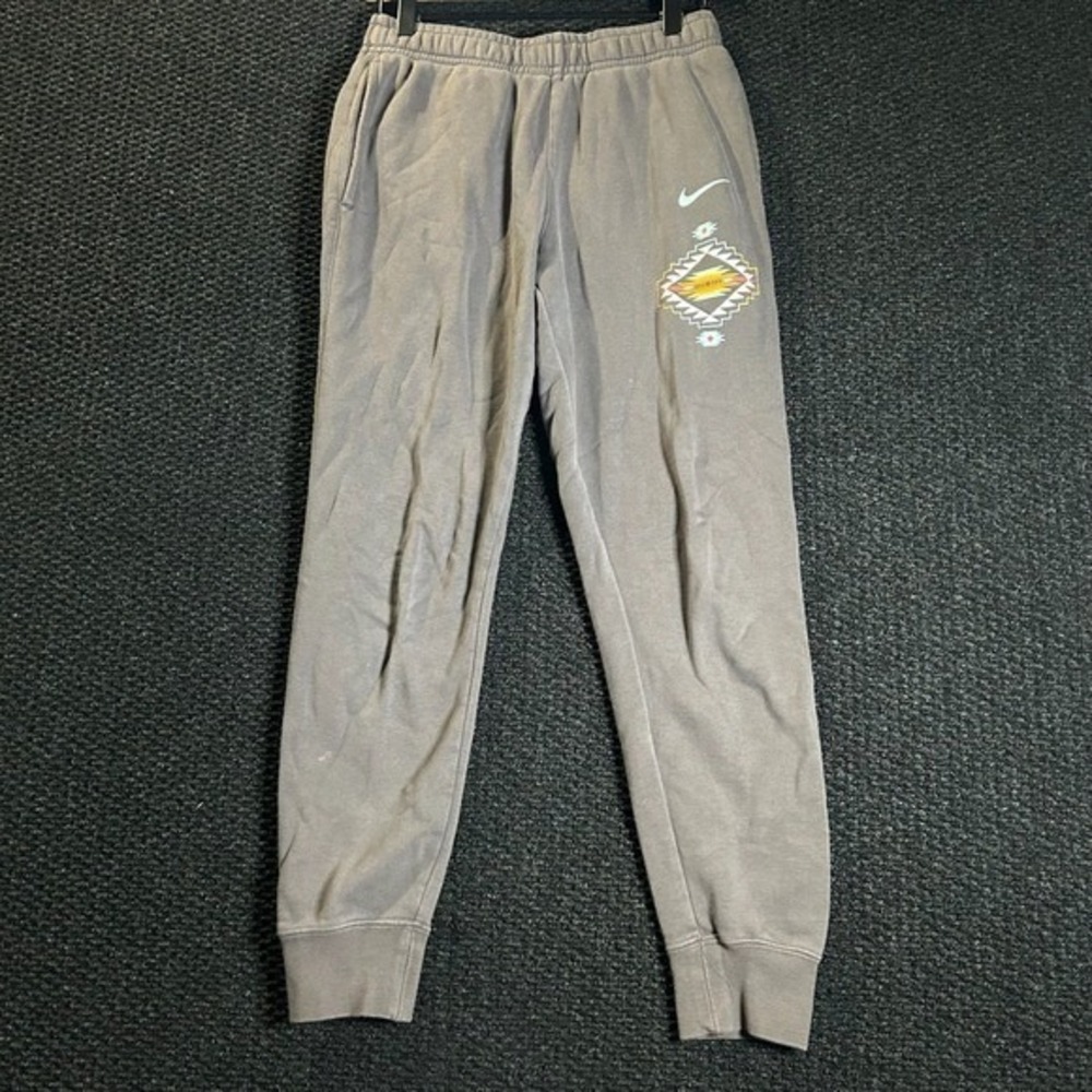Nike N7 Fleece Joggers Mens XS Grey Graphic Swoosh Sweatpants DA1350-088